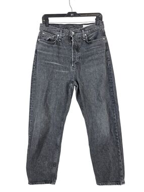 rag & bone Classic high-rise straight leg Washed Black ankle length  Jeans